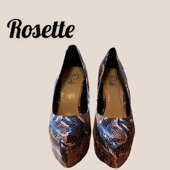 Rosette Snake Platform "Elle" Heels 7.5 - Picture 3 of 5